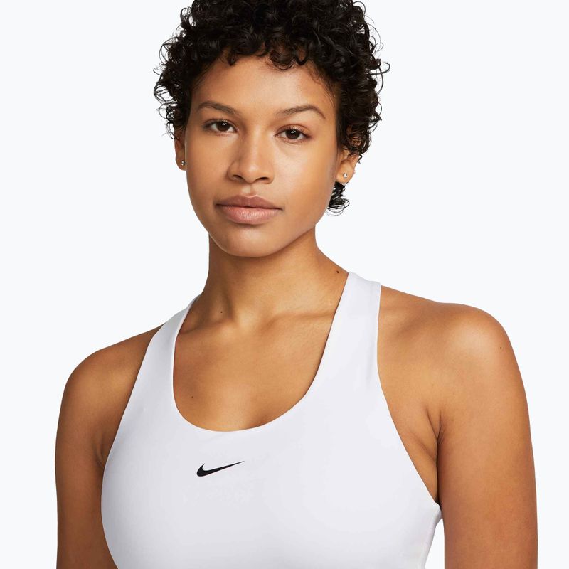Дамска тениска Nike Swoosh Medium Support Bra white/stone mauve/black 4