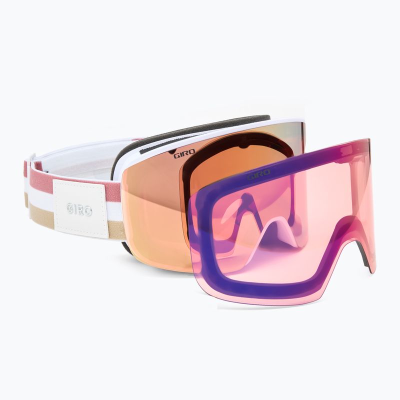 Дамски предпазни ски очила Giro Ella white lx stripe/rose gold/infrared