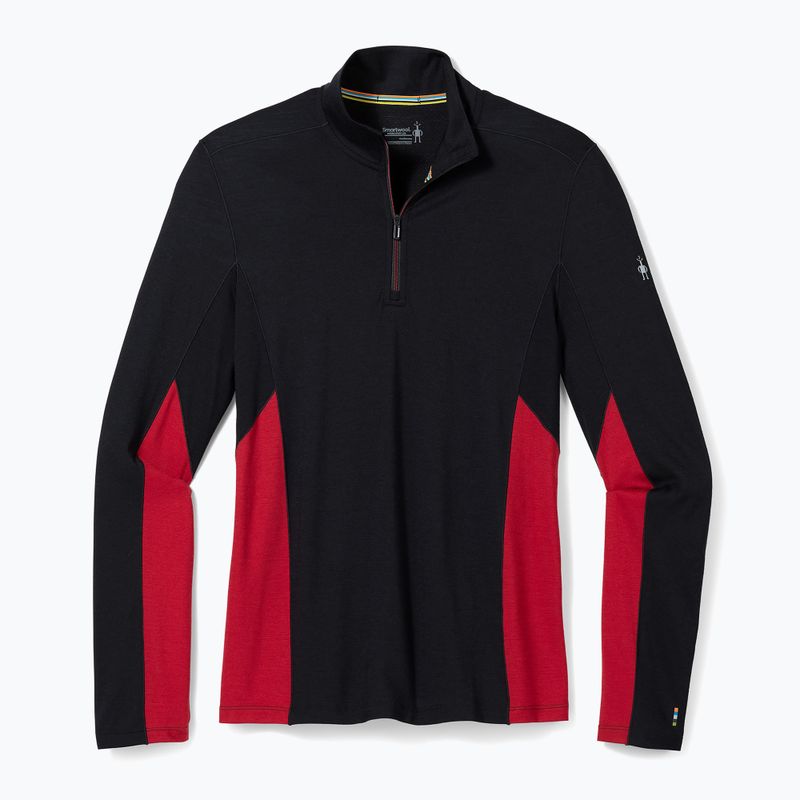Мъжка термоактивна блуза Smartwool Merino Sport 1/4 Zip black/rythmic red 4
