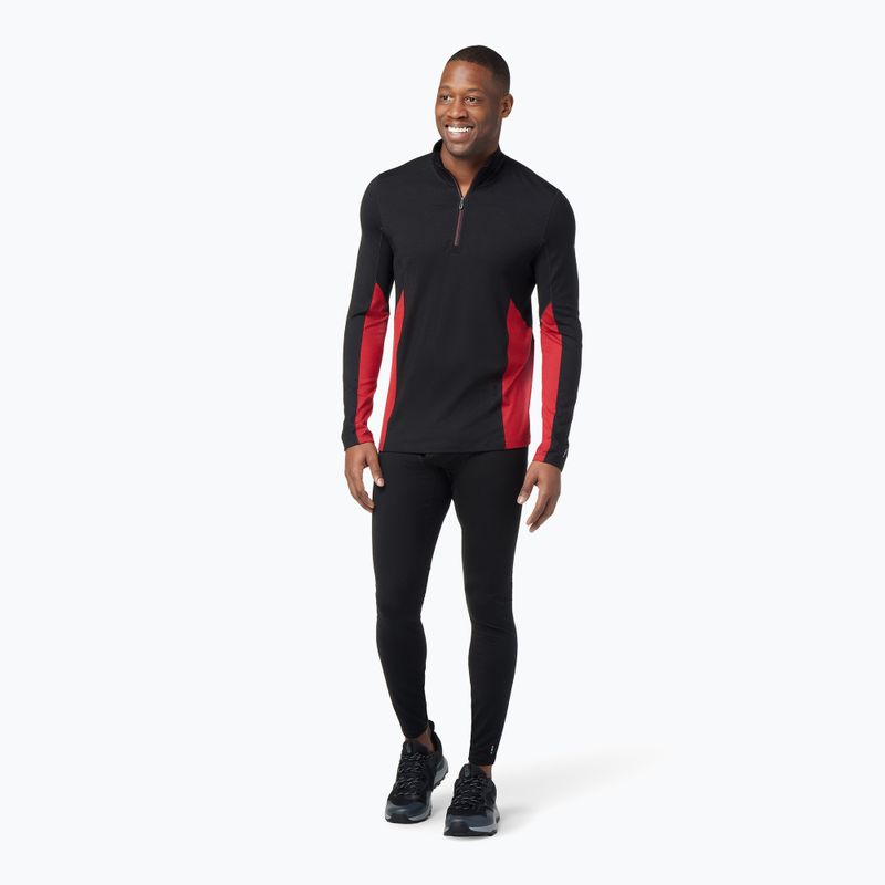 Мъжка термоактивна блуза Smartwool Merino Sport 1/4 Zip black/rythmic red 5