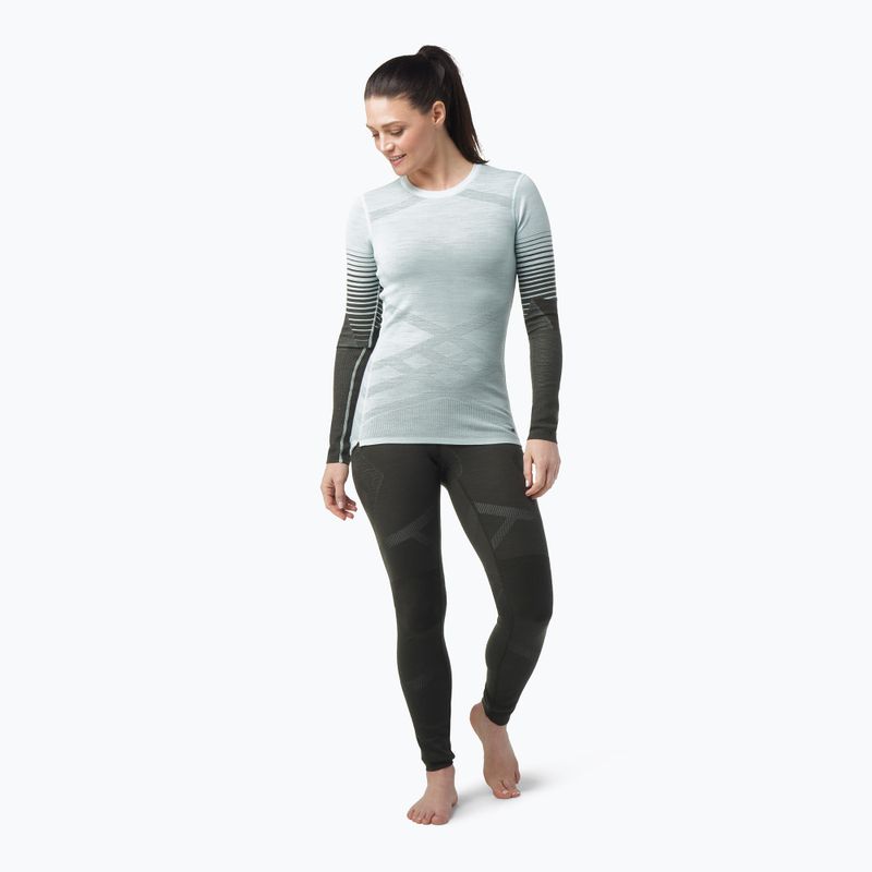 Дамска термоактивна блуза Smartwool Intraknit Thermal Merino Base Layer Pattern Crew aqua 2