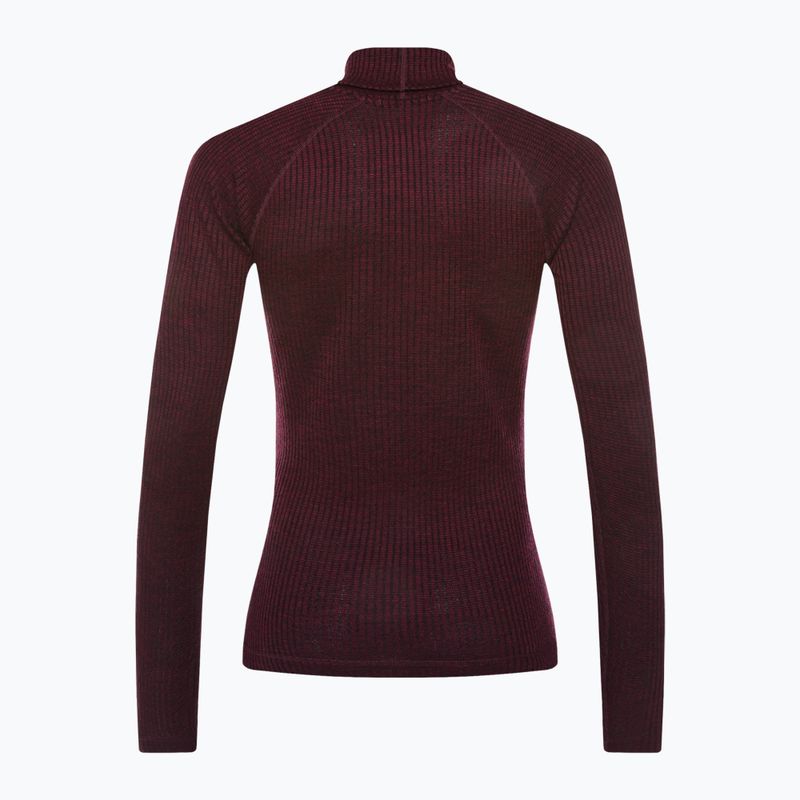 Дамска термоактивна блуза Smartwool Thermal Merino Rib Turtleneck black cherry heather 2