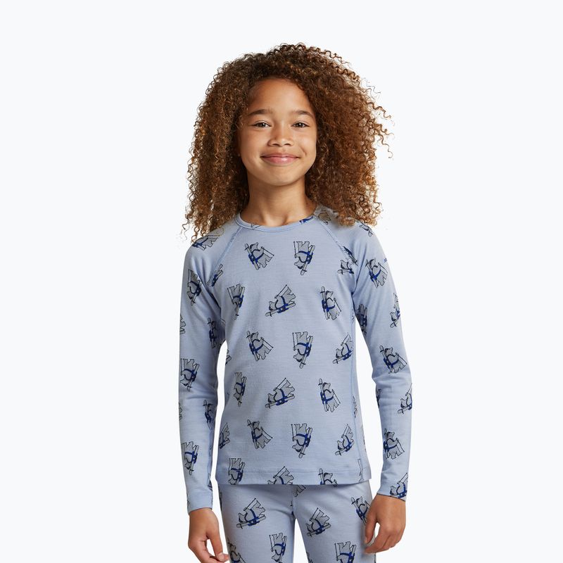 Детски термоактивен суитшърт Icebreaker Merino 200 Oasis Crewe Bear Tour Zinc Blue/Aop 4