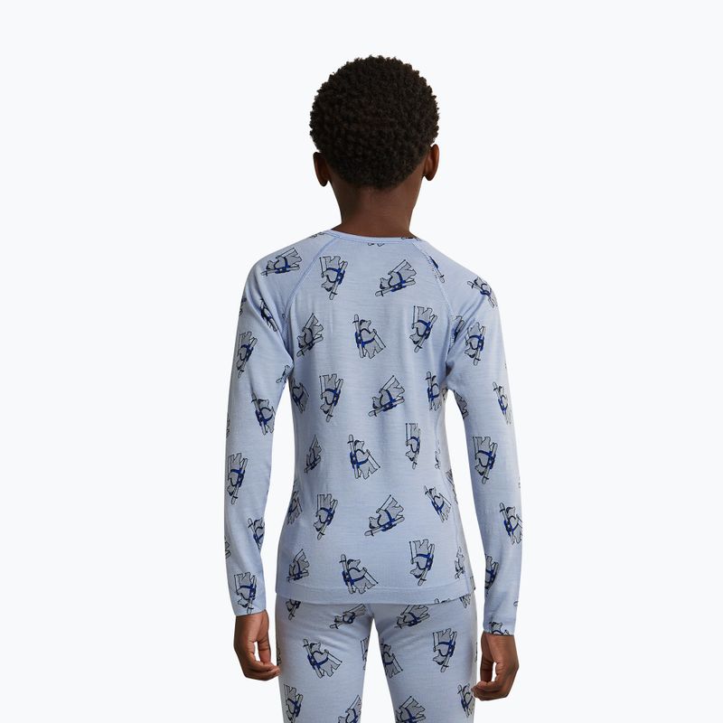Детски термоактивен суитшърт Icebreaker Merino 200 Oasis Crewe Bear Tour Zinc Blue/Aop 10