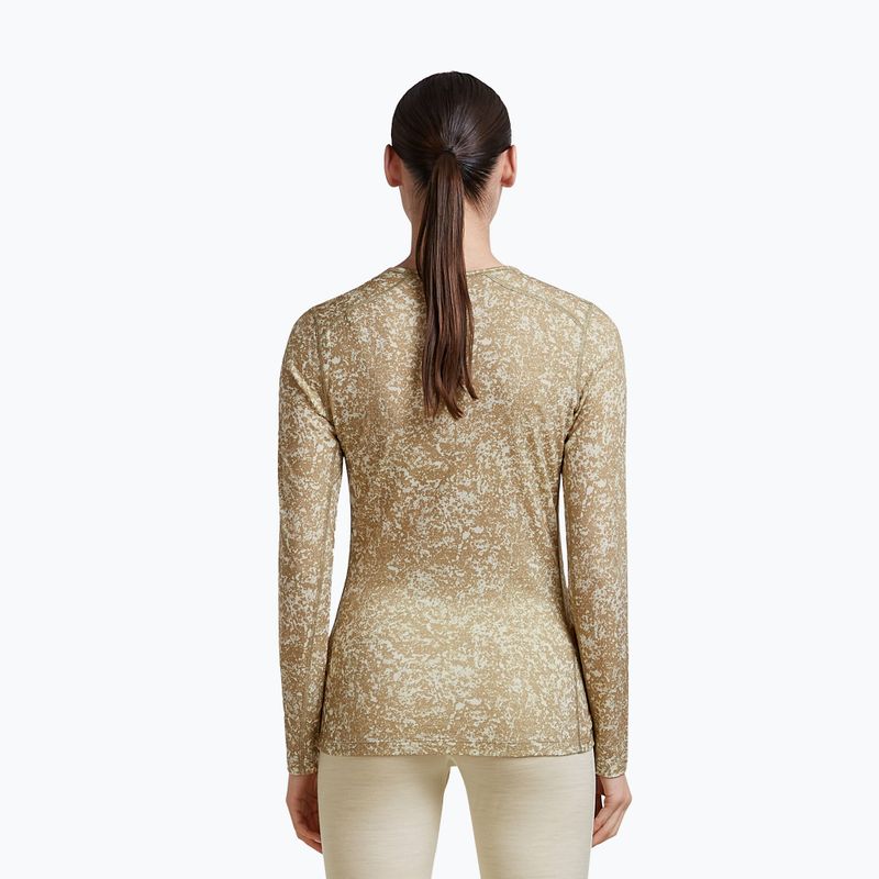 Дамска блуза с дълъг ръкав icebreaker Merino 200 Oasis Crewe Moss Bloom cumin/undyed/aop 3