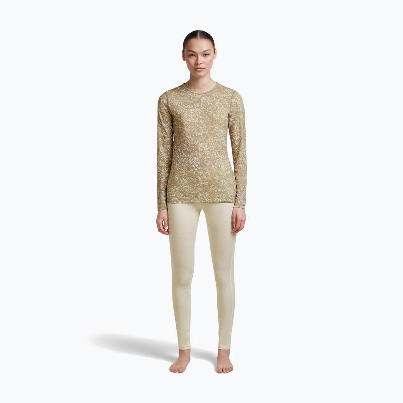 Дамска блуза с дълъг ръкав icebreaker Merino 200 Oasis Crewe Moss Bloom cumin/undyed/aop 4