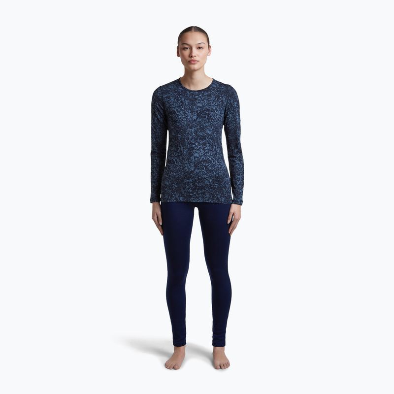 Дамска блуза с дълъг ръкав icebreaker Merino 200 Oasis Crewe Moss Bloom navy/dawn/aop 2