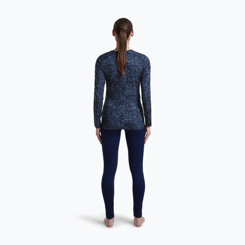 Дамска блуза с дълъг ръкав icebreaker Merino 200 Oasis Crewe Moss Bloom navy/dawn/aop 4
