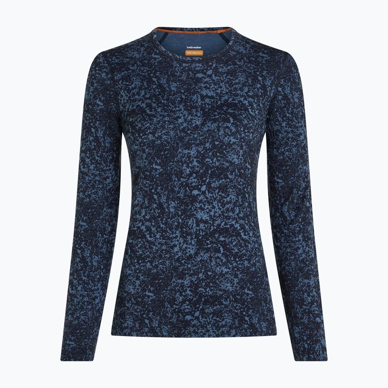 Дамска блуза с дълъг ръкав icebreaker Merino 200 Oasis Crewe Moss Bloom navy/dawn/aop 7