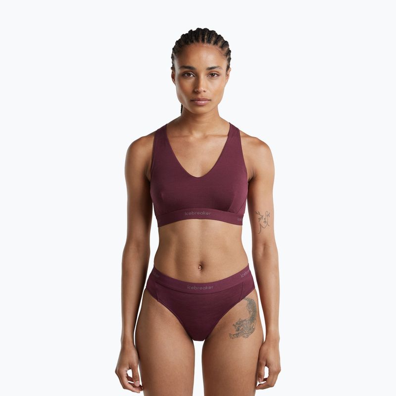 Термоактивен сутиен icebreaker Merino 125 Cool-Lite Sprite Racerback dark berry 2