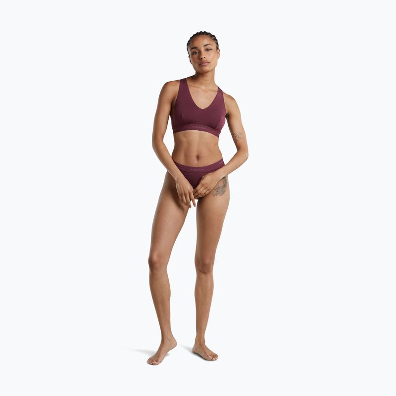 Термоактивен сутиен icebreaker Merino 125 Cool-Lite Sprite Racerback dark berry 3
