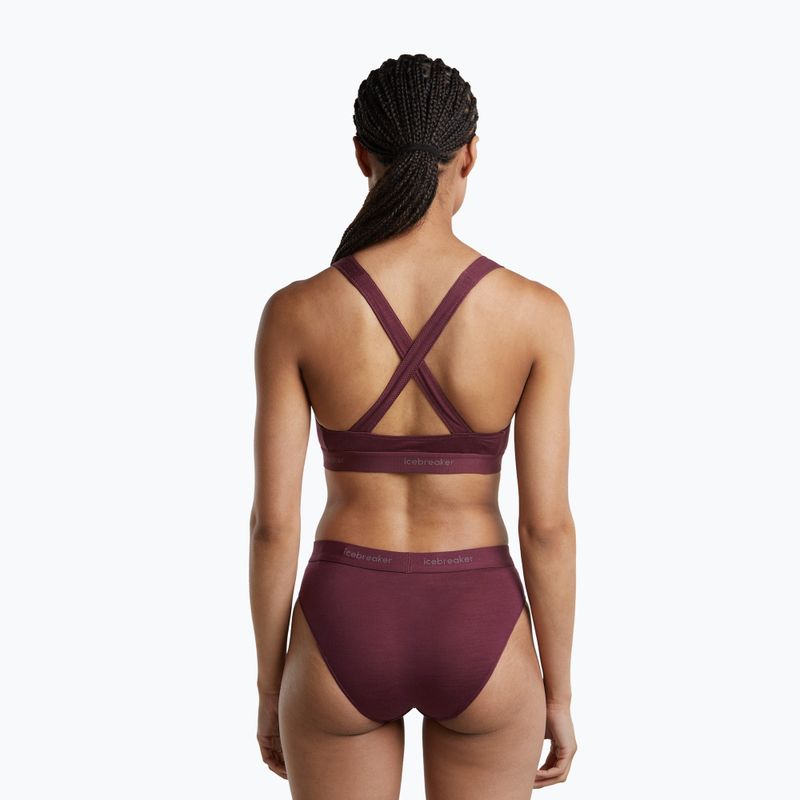 Термоактивен сутиен icebreaker Merino 125 Cool-Lite Sprite Racerback dark berry 4