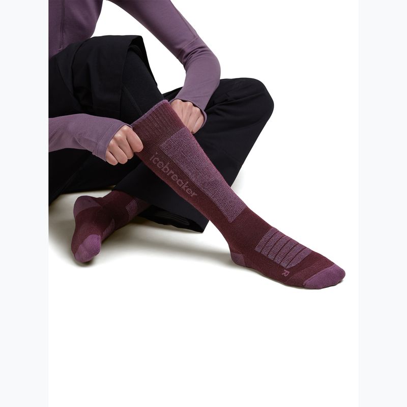 Дамски скоирски чорапи  Icebreaker Merino Ski+ Ultralight OTC berry/grey plum/zinc blue 4