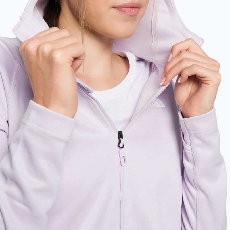 Суитшърт за трекинг за жени The North Face AO Midlayer FZ Hoodie lavender fog/white heather/black 5