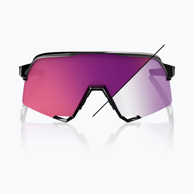 Слънчеви очила 100% S3 LE gloss black/purple flash mirror photochromic 4