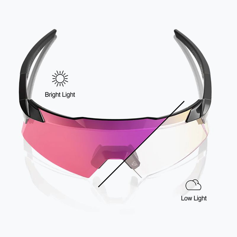 Слънчеви очила 100% Aerocraft gloss black/purple mirror photochromic 3