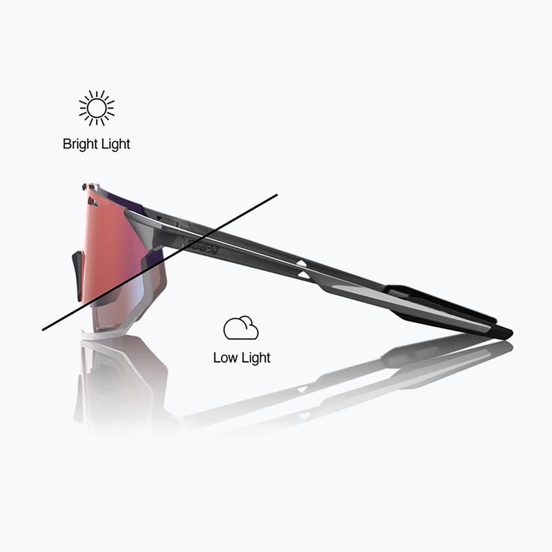 Слънчеви очила 100% Hypercraft SQ gloss light grey/rose gold mirror photochromic 2