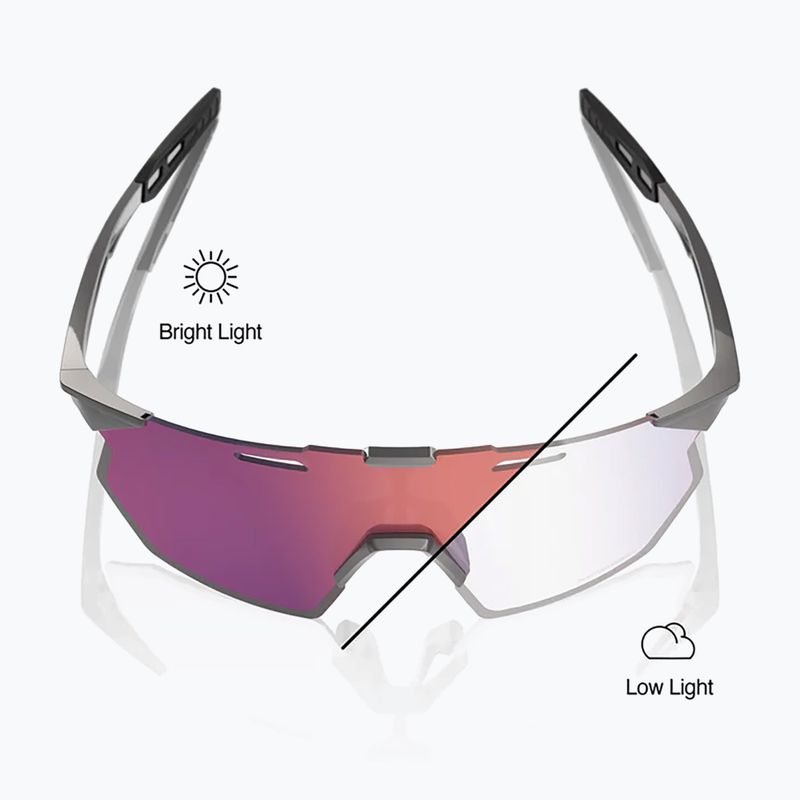 Слънчеви очила 100% Hypercraft SQ gloss light grey/rose gold mirror photochromic 3