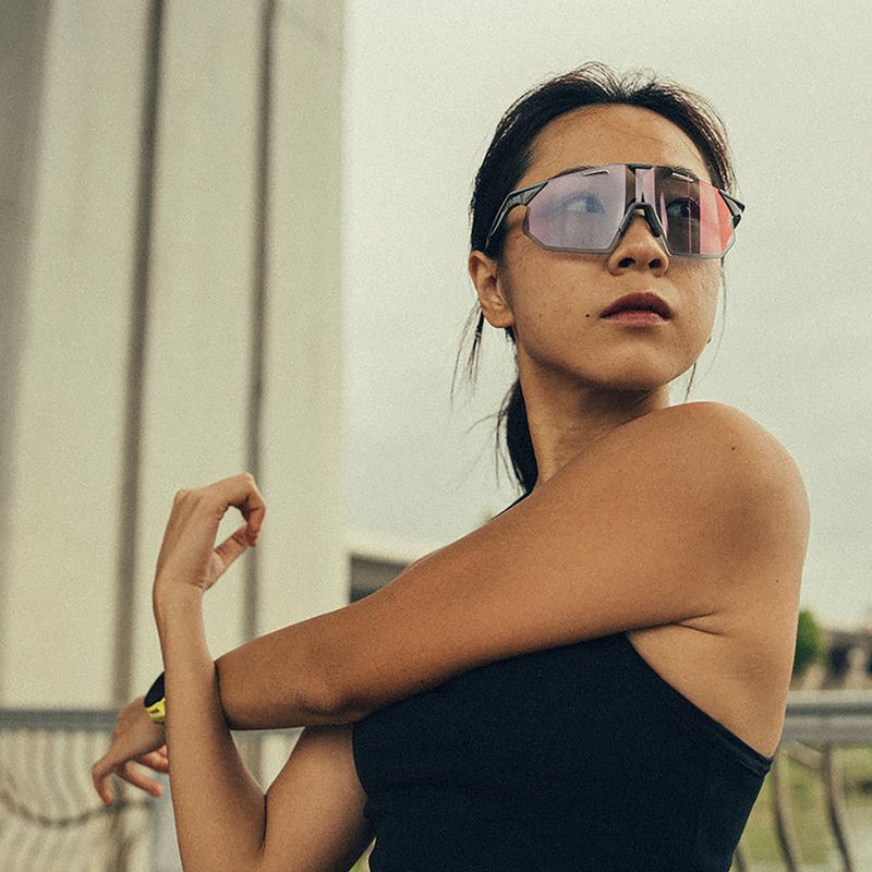 Слънчеви очила 100% Hypercraft SQ gloss light grey/rose gold mirror photochromic 5