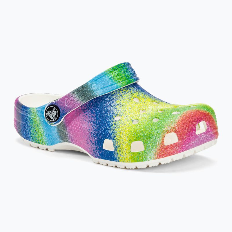 Детски чехли Crocs Classic Spray Dye white/multi