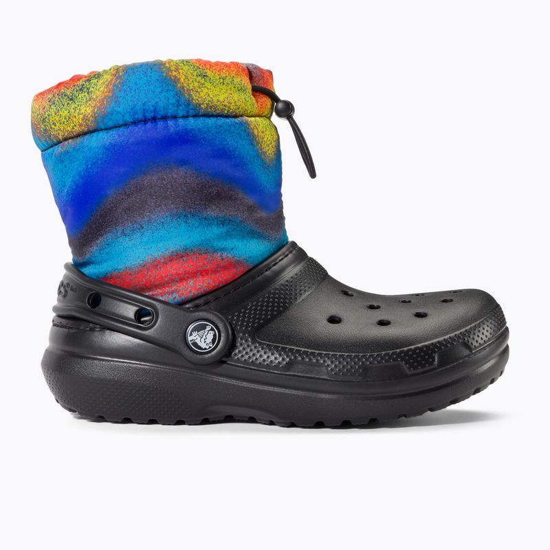 Детски ботуши за сняг Crocs Classic Lined Spray Dye Boot Kids black/multi 2