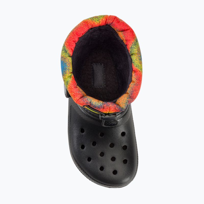 Детски ботуши за сняг Crocs Classic Lined Spray Dye Boot Kids black/multi 5