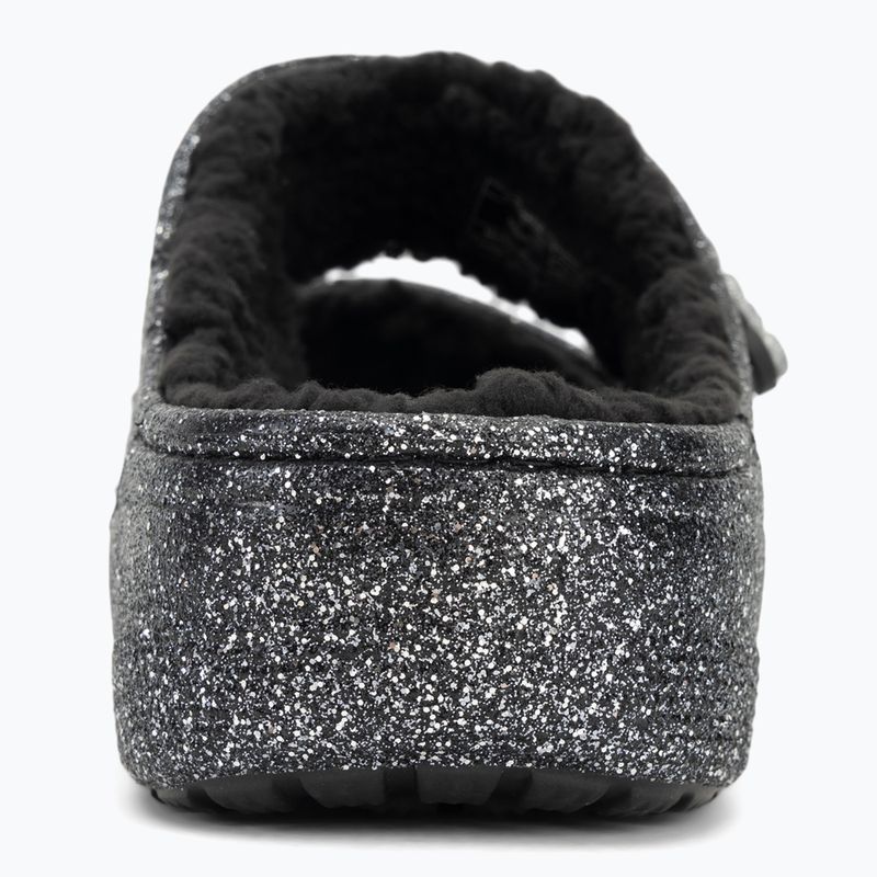 Crocs Classic Cozzzy Glitter Sandal black/silver джапанки 6