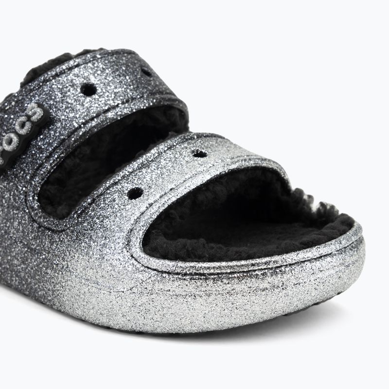 Crocs Classic Cozzzy Glitter Sandal black/silver джапанки 7