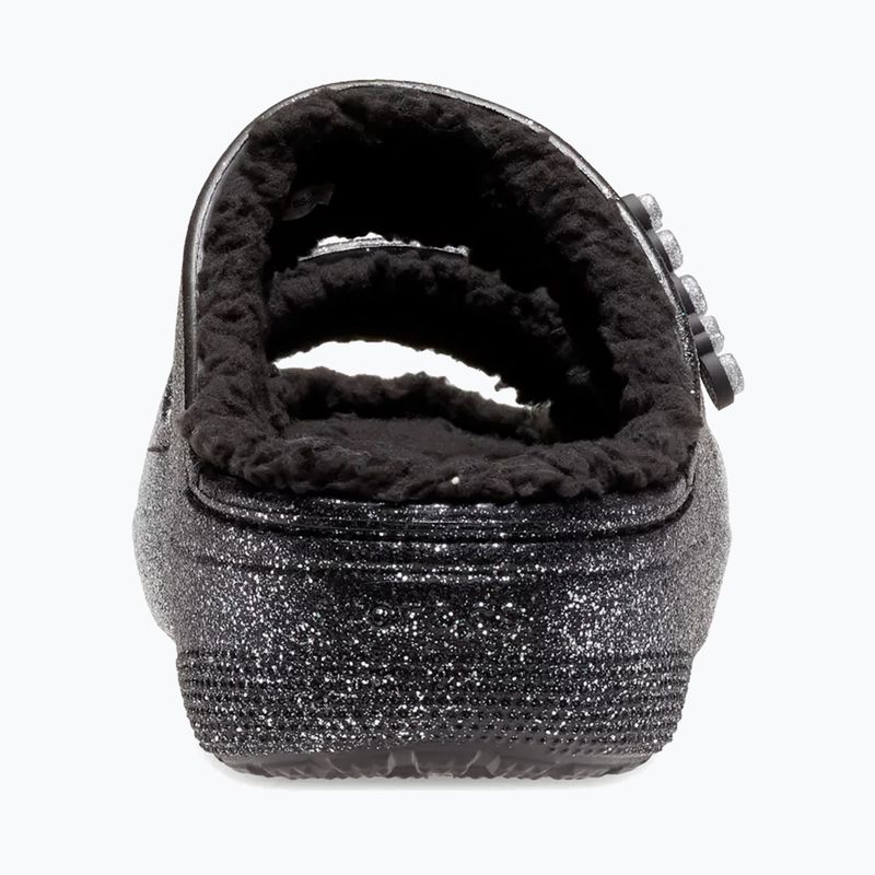 Crocs Classic Cozzzy Glitter Sandal black/silver джапанки 4