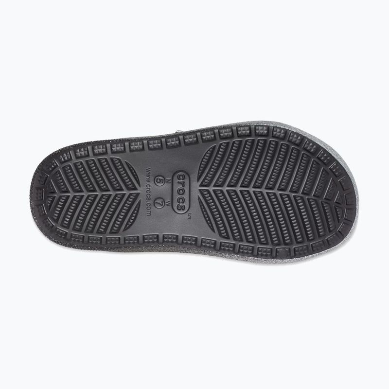 Crocs Classic Cozzzy Glitter Sandal black/silver джапанки 6