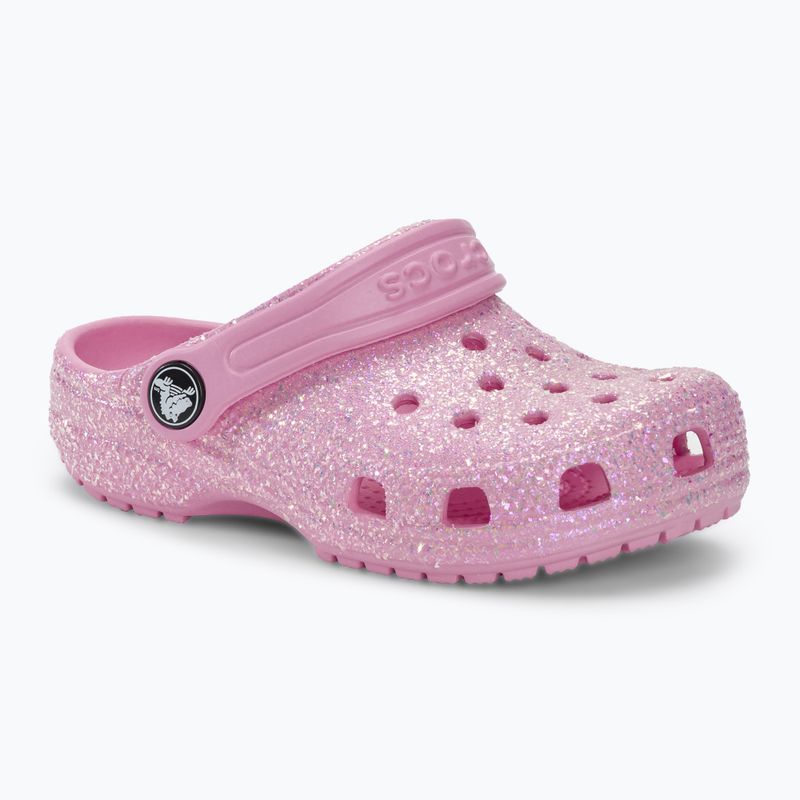 Детски чехли Crocs Classic Glitter Clog T flamingo