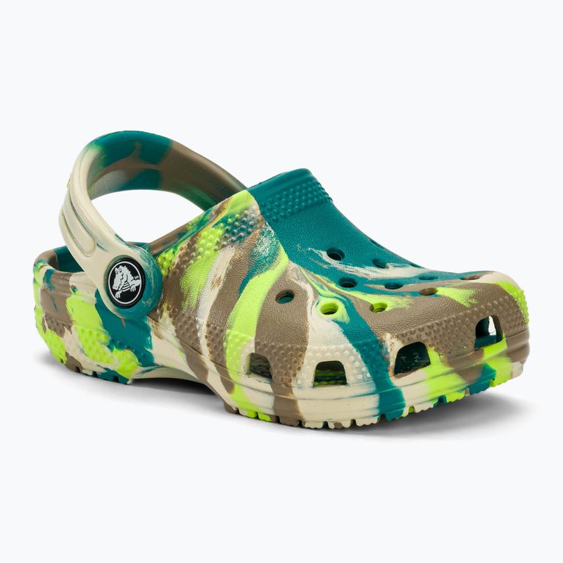 Детски чехли Crocs Classic Marbled Clog T limeade/multi 2