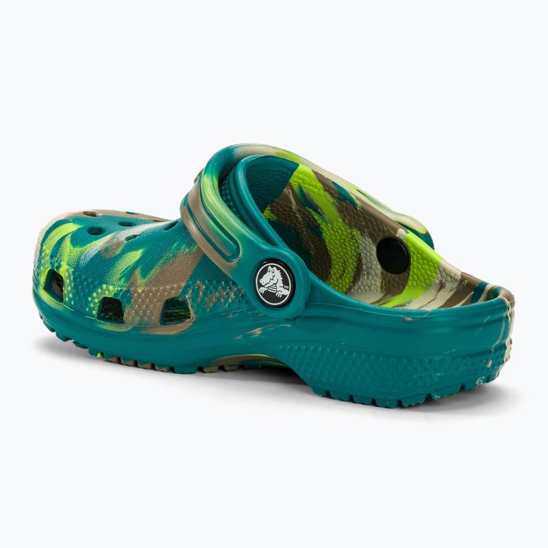 Детски чехли Crocs Classic Marbled Clog T limeade/multi 4