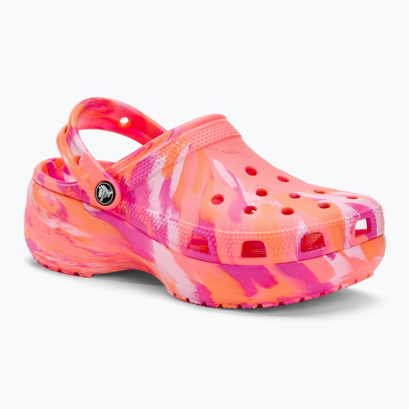 Дамски чехли Crocs Classic Platform Marbled guava/multi 2