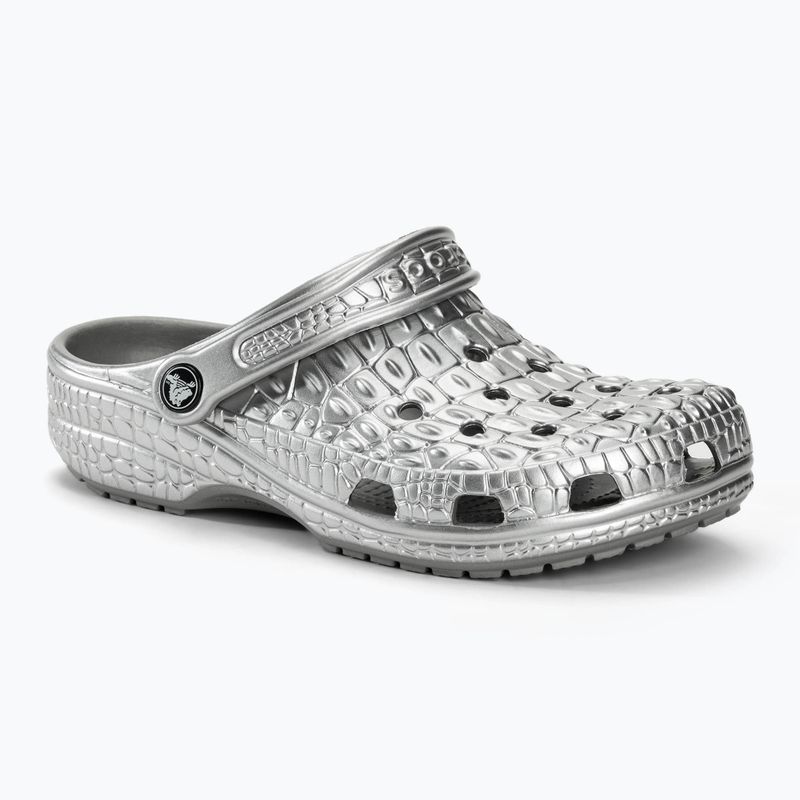 Чехли Crocs Classic Metallic Crocskin silver