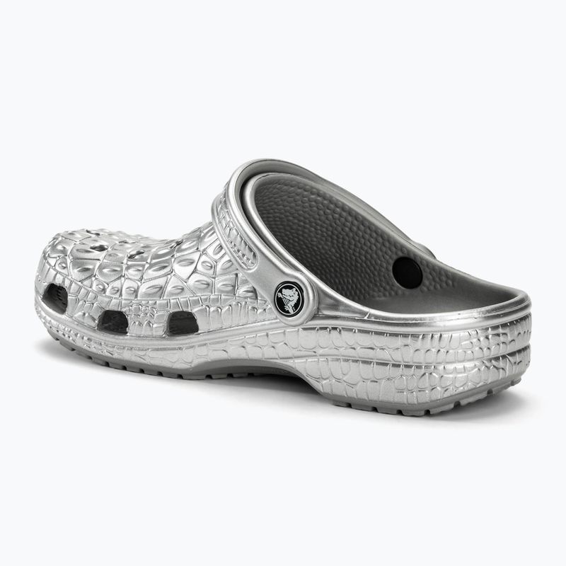 Чехли Crocs Classic Metallic Crocskin silver 4