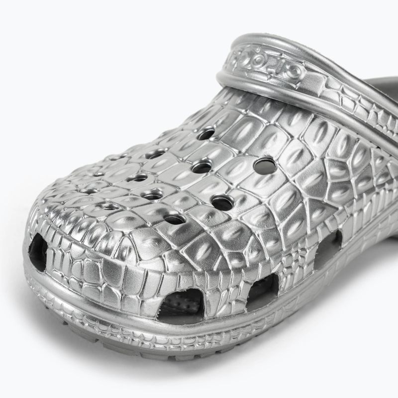 Чехли Crocs Classic Metallic Crocskin silver 8