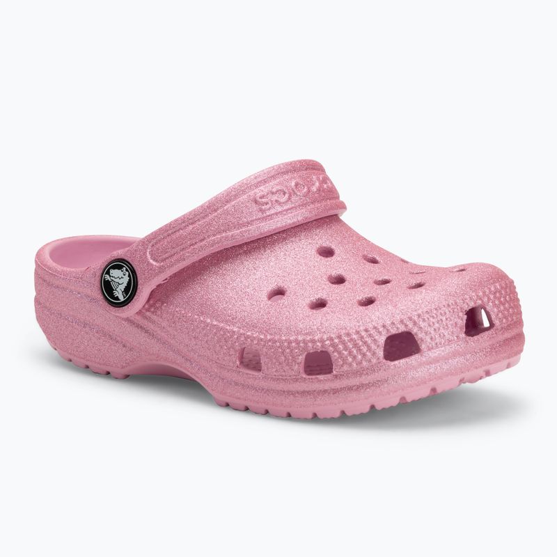 Crocs Classic Glitter Clog Toddler джапанки розов туид с блясък