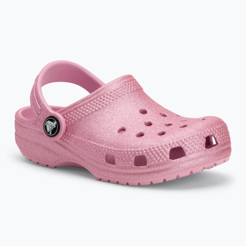 Crocs Classic Glitter Clog Toddler джапанки розов туид с блясък 2