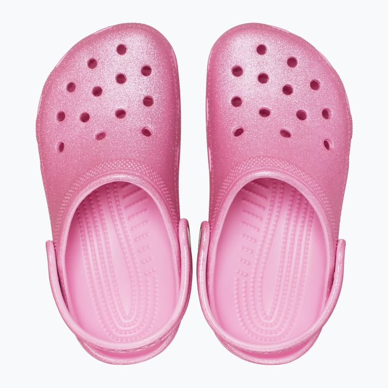 Crocs Classic Glitter Clog Детски джапанки розов туид с блясък 4