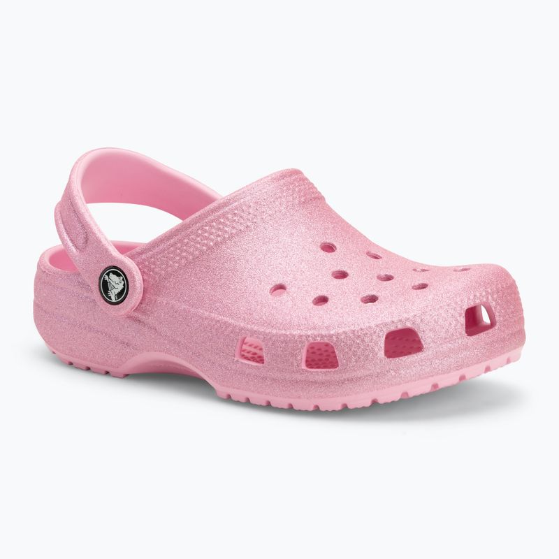 Crocs Classic Glitter Clog Детски джапанки розов туид с блясък 2