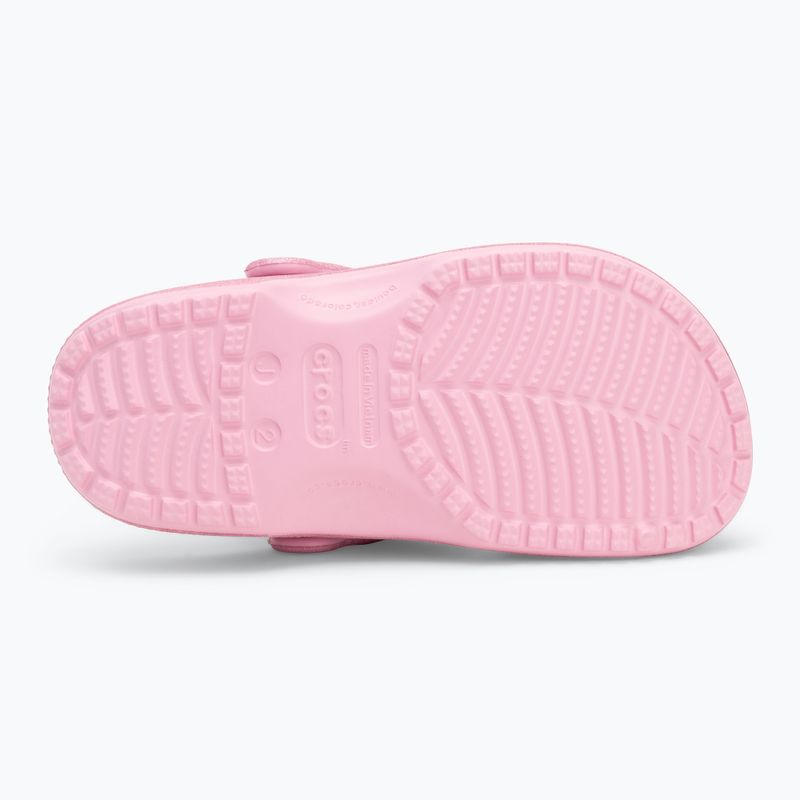 Crocs Classic Glitter Clog Детски джапанки розов туид с блясък 5