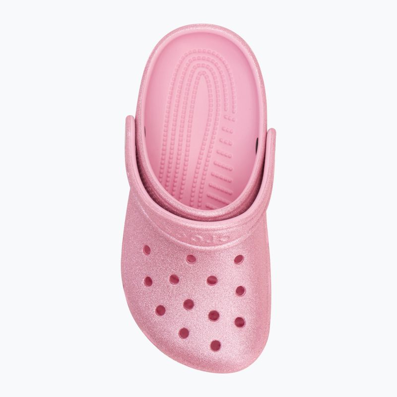 Crocs Classic Glitter Clog Детски джапанки розов туид с блясък 6