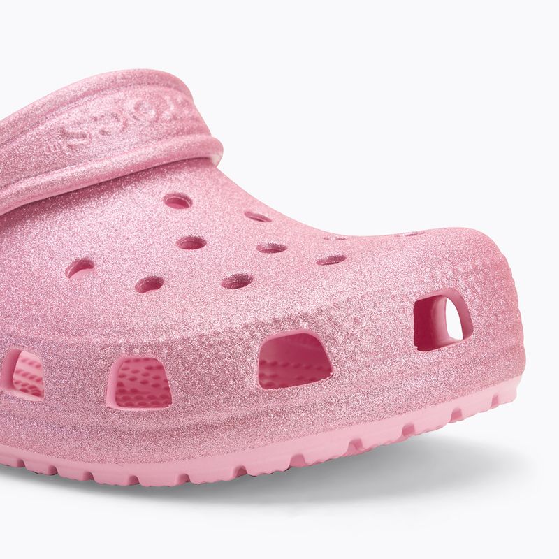 Crocs Classic Glitter Clog Детски джапанки розов туид с блясък 8