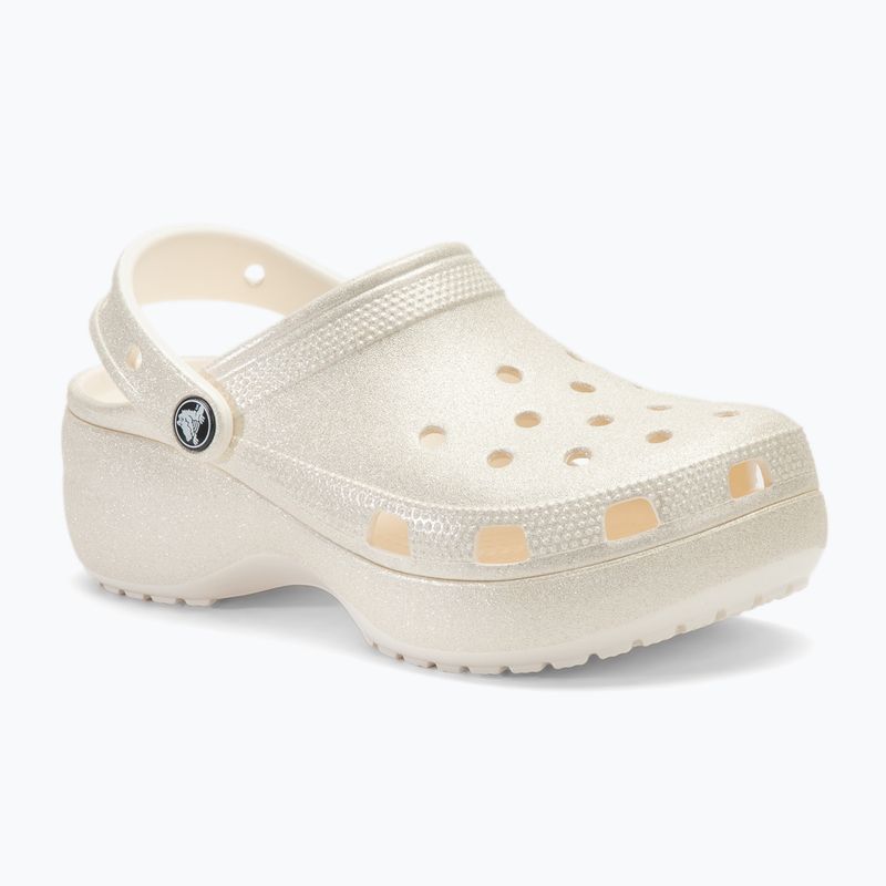 Дамски джапанки Crocs Classic Platform Glitter chalk 2