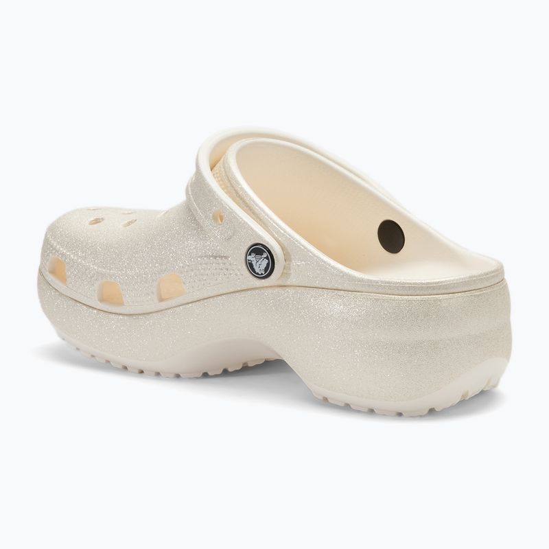 Дамски джапанки Crocs Classic Platform Glitter chalk 4