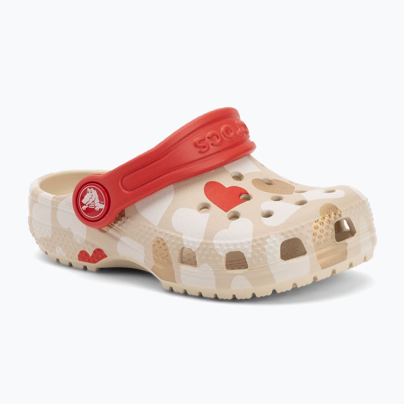 Детски джапанки Crocs Classic Heart Print Clog sandstone