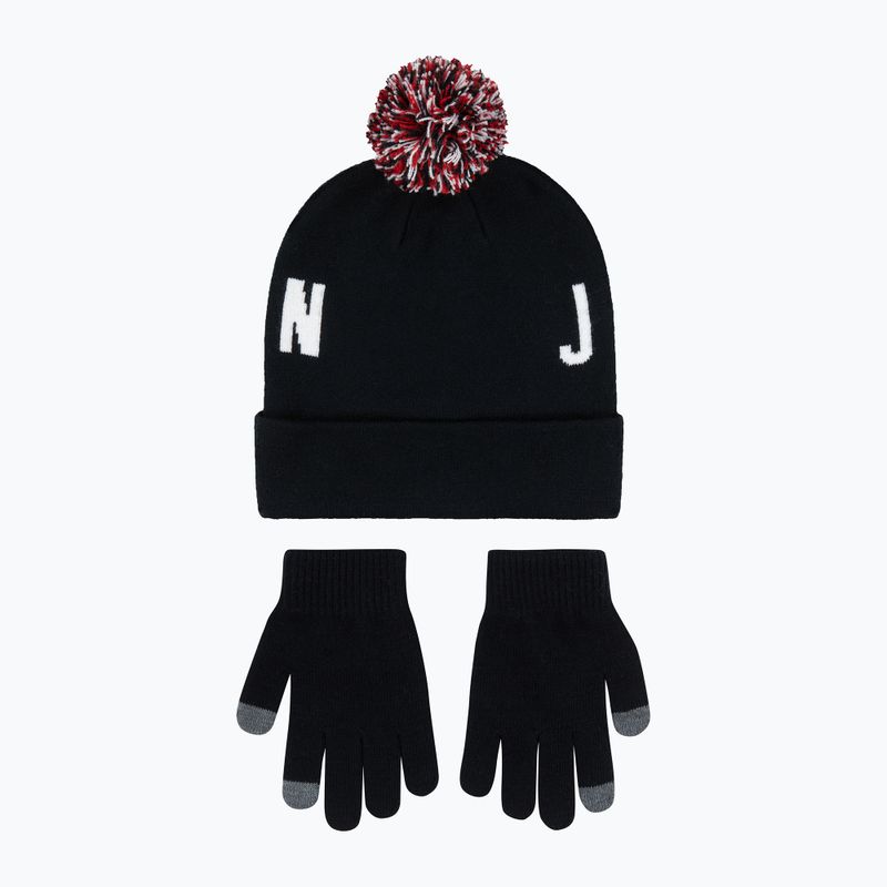 Czapka + rękawiczki dziecięce Nike Jordan Pom Beanie Set black 2