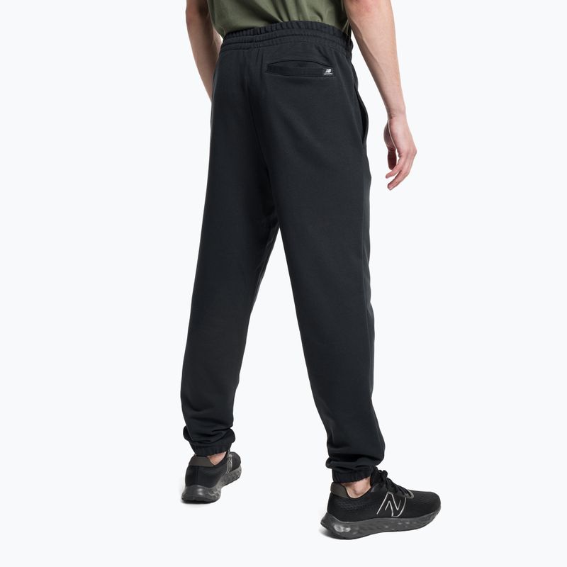 New Balance Essentials Stacked Logo French мъжки панталони за тренировка черен NBMP31539BK 3