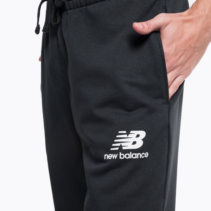 New Balance Essentials Stacked Logo French мъжки панталони за тренировка черен NBMP31539BK 4